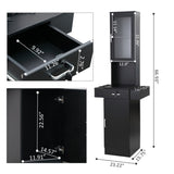 Classic Barber Station, Salon Station with Locking Drawer, Glass Door, Storage Cabinets, Dryer W2181P156759