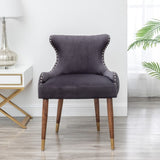 ZUN Lindale Contemporary Velvet Upholstered Nailhead Trim Accent Chair, Gray T2574P164505