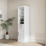 ZUN White color modular wine bar cabinet Buffet Cabinet with Hutch for Dining Room W331P195808