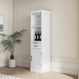 ZUN White color modular wine bar cabinet Buffet Cabinet with Hutch for Dining Room W331P195808