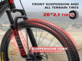 A26472B ECARPAT 21 Speed Mountain Bike, 24/26 Inch Adult Mountain Bicycle with Front Suspension, W1856P500415