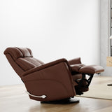 Global Home Swivel Glider Recliner with Manual Adjustable Headrest & Footrest In Oslo Pecan B339P323111