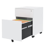 ZUN 2 Drawer Mobile File Cabinet with Lock Steel File Cabinet for Legal/Letter/A4/F4 Size, Fully 73782513