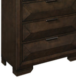 ZUN Contemporary Design 5-Drawers Chest 1pc Bedroom Furniture Warm Espresso Finish Raised Panel Front B011P225190