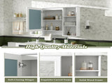 3-in-1 Bathroom Mirror Cabinet, 42 inch Wall Mounted Medicine Cabinet with Adjustable Shelf & Soft N710P358613K