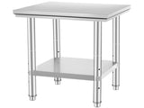 Stainless Steel Prep Table, 24 x 24 x 31 Inch, 700 lbs Capacity, Durable Metal Worktable with 77885021