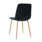 ZUN Indoor black velvet dining chair, modern kitchen dining chair backrest, upholstered side chair W210P184208