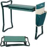 ZUN Garden Kneeler & Seat Folding Multi-Functional Steel Garden Stool with Tool Bag EVA Kneeling Pad W2181P193282