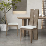 ZUN Dining Chair Set of 2 MDF, sponge .PU Leather Upholstered Cushion Seat Wooden Back Side Chairs Wood W876126496