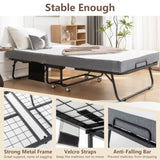 ZUN Folding Bed with Mattress, SPortable Foldable Bed with Storage Cover, SRollaway Bed for Adults with W1422140107