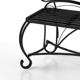 ZUN Butterfly Cast Metal Garden Bench, Outdoor Bench Patio Seat, Park Bench Outdoor Seating for Garden, W2167P190136