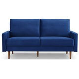 ZUN 69” Modern Decor Upholstered Sofa Furniture, Wide Velvet Fabric Loveseat Couch, Solid Wooden Frame B082111399