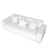 ZUN White, Velvet cloth Modern Indoor Sofa With Three Pillows, 93.50"*35.23"*30.70" 24363822