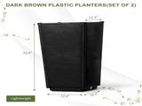 2 Pack Outdoor Tall Plastic Planter Set, Large Flower Pots with Drainage Holes, Durable Plant Pots 24282110