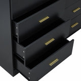 ZUN Modern Black 8-Drawer Dresser for Bedroom - Ample Storage Wide Chest of Drawers, Sturdy & Safe W1785P201162