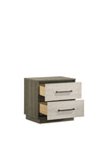 Gem Modern Style 2-Drawer Night stand Made with Wood in Beige & Brown B009P254155