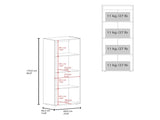 Armoire, 2 Doors, 4 Shelves, Walnut / Black Wengue B097P369451