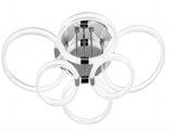 Modern LED, Flush Mount Ceiling Light with Dimmable Remote Control, 6Rings Acrylic Fixture for 33790869