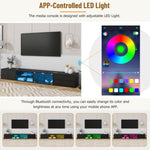 ZUN ON-TREND Modern APP Controlled LED TV Stand for TVs Up to 105'', Faux Marble Tabletop Media Console N721P171537B