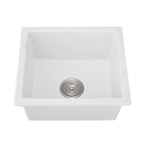 Quartz 18" L X 16" W Undermount Bar Sink With Grid And Strainer W1225P210522