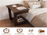 Solid Wood C Shaped End, Rolling Side with 360&deg Adjustable & Foldable Desktop, Couch 02704098