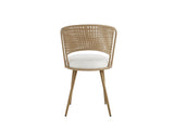 Wicker dining chairs - 4-piece set - Farmhouse soft padded cane back kitchen chair with sponge W3590P453802