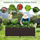 Mobile Elevated Planter - 5 Smooth Casters, Soil Leak-Proof Liner, 132lbs Load, Balcony/Patio/Living 63242595