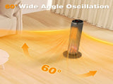 25" Tower Space Heater with 3D Flame, 1500W Portable Electric Heater with Thermostat, 60&deg 85626018