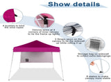 6x6ft Pop Up Canopy Tent, Outdoor Tent Canopy Foldable Portable Canopies for Camping, Patio, Easy Up 18784822