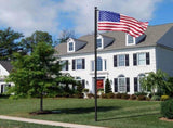 Flag Pole Kit for Outside House in Ground, 25FT Sectional Aluminum Extra Thick Flagpole, 5x3 US 38173656