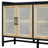 TREXM Rustic Sideboard with Decorative Rattan Doors and Adjustable Shelves for Entryway, Dining N715P203848B
