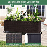 Mobile Elevated Planter - 5 Smooth Casters, Soil Leak-Proof Liner, 132lbs Load, Balcony/Patio/Living 63242595