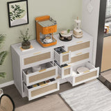 51.2 "Rattan Locker With Drawers, 9 Drawers, Metal Handles For Kitchen, Living Room, Bedroom W757P238063
