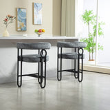 ZUN House Hold Bar Set of 1, Modern Bar Stool with Back, Black Metal Frames, Upholstered Bar W1588P207633