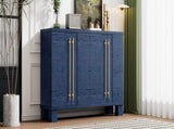 TREXM Sideboard Buffet Cabinet with Storage, Wood Sideboard with Adjustable Shelves and Gold Handles N715P392244M
