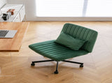 Green Velvet Criss Cross Armless Office Chair with Wheels - Versatile for Home Office, Meditation & W3394P329164