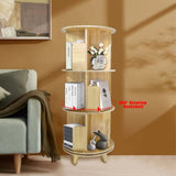 3-Layer Rotating Bookcase 360 Rotating Display Rack Pine Wood Rotating Bookshelf 17708512