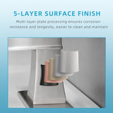 Sink Faucet With Deck Plate Waterfall Brushsed with Pop Up Drain and Supply Lines Bathroom faucets W1932P179348