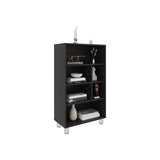 Bellagio 40" Tall Four-Tier Shelf Narrow Bookcase Black B200P253715