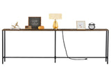 70.9 inch Narrow Long Console with 2 Power Outlets & USB Ports, Narrow Entryway Sofa 82226885