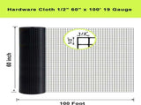 Black Hardware Cloth 5 ft 100 ft, 19 Gauge 1/2 inch Black PVC Vinyl Coated Welded Wire Fence W2286P428282