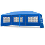 ZUN 10'x20' Outdoor Party Tent with 6 Removable Sidewalls, Waterproof Canopy Patio Wedding Gazebo, Blue 53823303