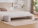 69.7"Wide Modern Upholstered Armless Bed Bench, Channel Tufted Couch Daybed Chaise, Chenille Ottoman W3098P308771