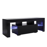 Elegant Household Decoration LED TV Cabinet with Single Drawer Black 93609481