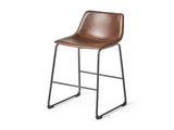 Set of 2 30" Cedric Faux Leather Barstool Vintage Brown 57583.00
