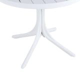 Modern White Round Plastic Table 36 Inch Indoor/Outdoor Dining Table & Coffee Table, Lightweight W3450P323346