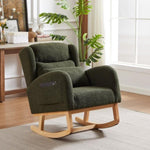 ZUN 27.2"W Modern Accent High Backrest Living Room Lounge Arm Rocking Chair, Two Side Pocket W834P178245