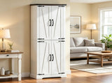 72" Tall Farmhouse Freestanding Kitchen Storage Cabinet, Pantry Cabinet with Adjustable Shelves for 44219382