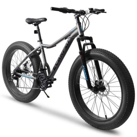 ZUN Ecarpat 26 Inch Fat Tires Mountain Bike, 4-Inch Wide Wheel, 21-Speed Disc Brakes, Mens Womens Trail W2563P156281