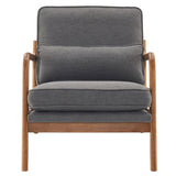 Oak Armrest Oak Upholstered Single Lounge Chair Indoor Lounge Chair Dark Grey 17272557